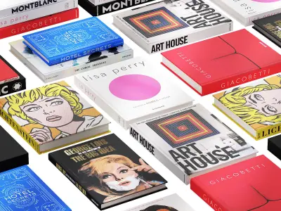 032 Decorative books set 03 fashion 00 3D model