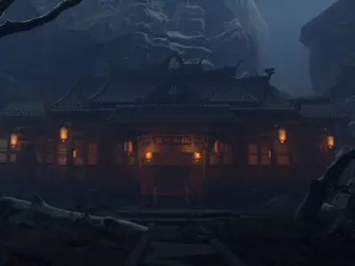 Temples in the mountains 3D model