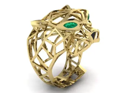 Panthere Ring Gold  3D print model