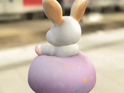 Cute Easter Bunny Plush  Low-poly 3D model