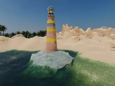 Islamic lighthouse   Middle Eastern Free 3D model