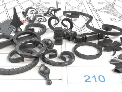 Wrought iron elements 3D model