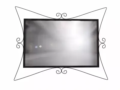 Large Wrought Iron Wall Mirror 3D model