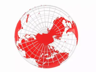 Globe News Skeleton RED Color 3D model