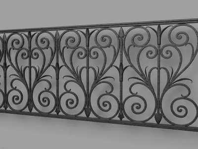 Elegant Balcony Railings 20 Unique Models Low-poly 3D model