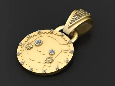 PICKACHU CARTOON CHARACTER PENDANT  3D print model