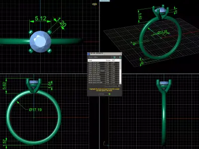 Round Diamond Engagement Ring 5mm 3D print model