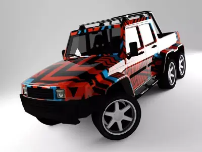 G-Class 6x6 Low-poly 3D model