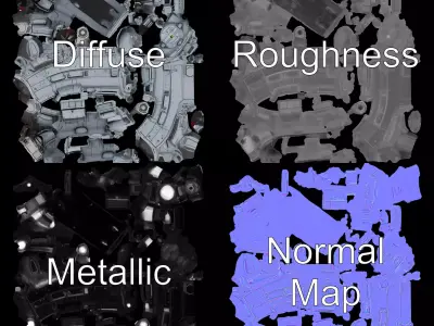 Futuristic Spaceship model pack Low-poly 3D model