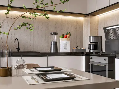 Kitchen Modern interior  0051 3D model