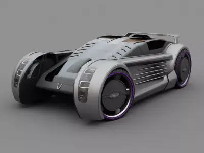 super car concept model rigged vehicle 3D model