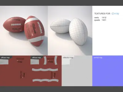 Rugby american football 3D model