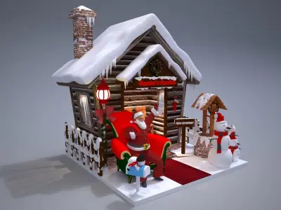 Santas Grotto Christmas Decoration 3D model