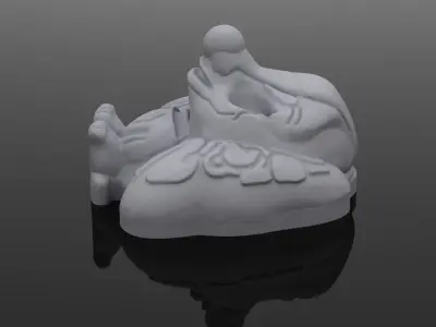 Cocker dog lady pendant 3D print model