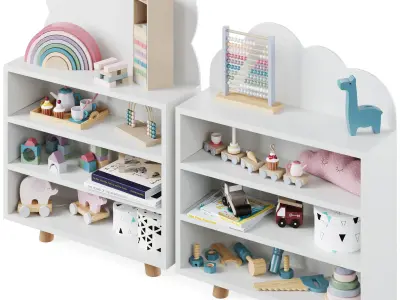 Bear and Cloud Shape Storage Unit by Minime 3D model
