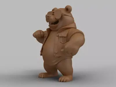 Cool Bear Figurine 3D print model