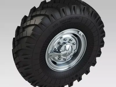 Wheel URAL Tire OI25AM Rim 515-254 3D model