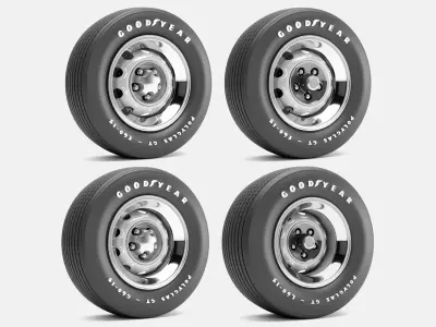 15x6 15x7 15x8 15x10 Mopar Rallye Wheels Goodyear Polyglas Tires 3D print model