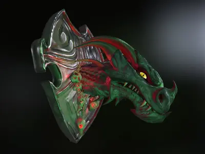 Dragon head Low-poly 3D model