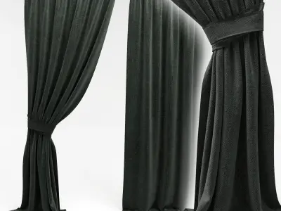Curtains pair of 3D model