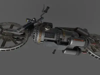 Stylized transport motorcycle PBR  Low-poly 3D model