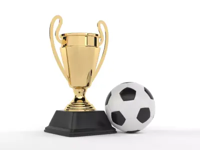 Gold Cup and Soccer Ball 3D model