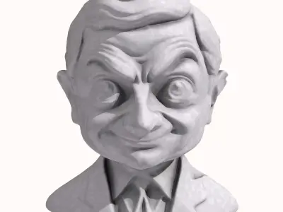 Mr Bean Bust Sculpture 3D model