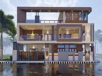 40x60 DUPLEX RESIDENCE 3D model