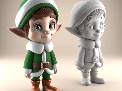 Charming 3D Elf Model for Fun Holiday Decor 3D print model