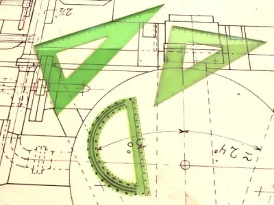 4 Rulers Collection protractor on piece of paper 3D model