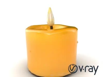 Cozy Candle with Textured Wax Surface model pack Low-poly 3D model