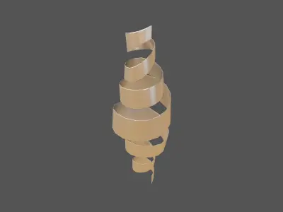 Spiral Ribbon Floating v1 004 Low-poly 3D model