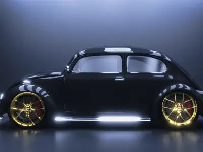 Volkswagen Beetle Low-poly 3D model