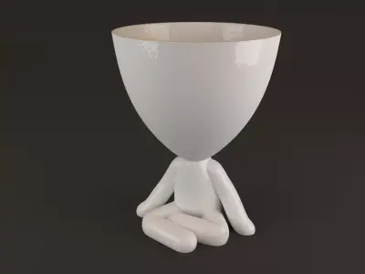 crossed legs plant pot cute style 3D printable model  3D print model