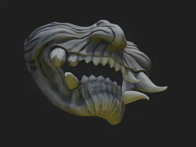 Oni Mask 7 Half Face 2nd 3D print model