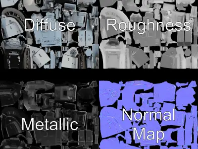 Futuristic Battle Tank D Model Pack Low-poly 3D model