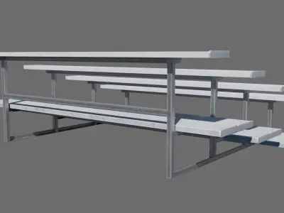 Football Soccer Bleacher Low-poly 3D model