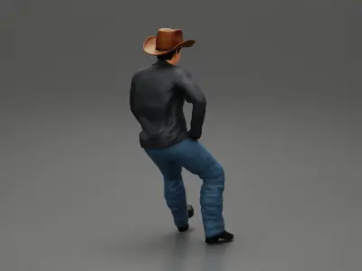 young man wearing casual outfit sitting on a motocycle 3D print model