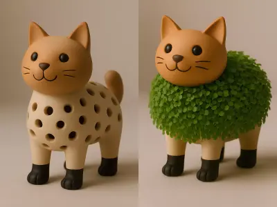 Cat Sprouter Seed Chia Radish Lentil Germinator toy 3D print model
