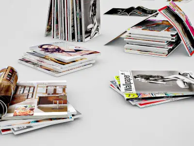 Magazines Set Collection 4K PBR for realistic interiors Low-poly 3D model
