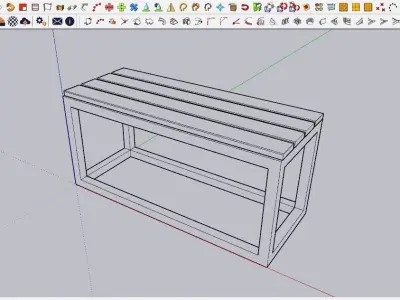 BENCH 02 Low-poly 3D model