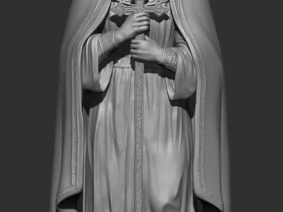 statue of mother mary 3D print model