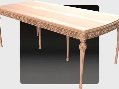 Carved dinner table for cnc 1 3D model