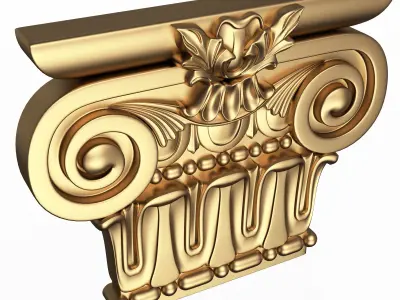 Collection of Capitals 02 Low-poly 3D model