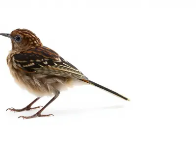 Sociable Weaver Bird with Striped Back Low-poly 3D model