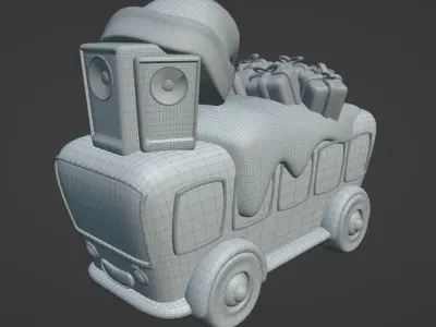 Santa Party Bus 3D print model
