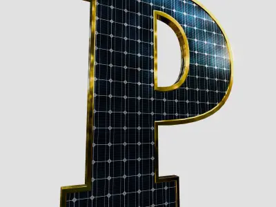 Solar Panel Letter - P 3D model