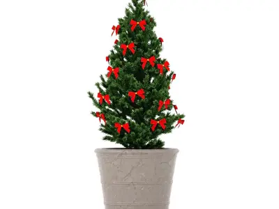 Christmas Tree in a pot 1 3D model