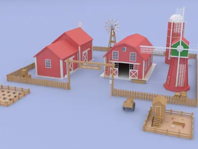 Low Poly City Pack Low-poly 3D model