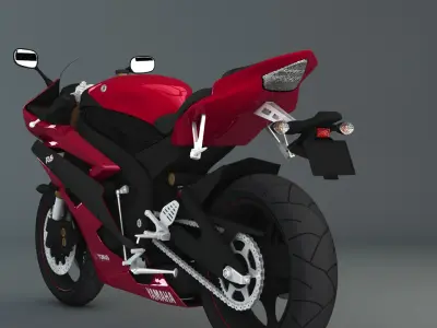 Yamaha R6 2007 Red 3D model